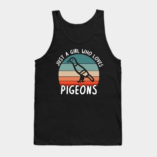 Just a girl love pigeons design carrier pigeon Tank Top